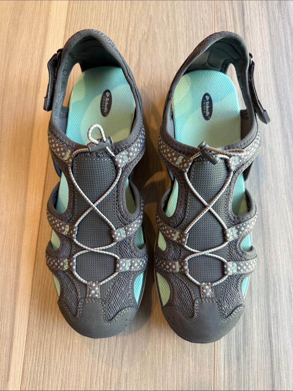 Dr. Scholls Women's Cancun Teal/Gray Fisherman Sandals Size 10